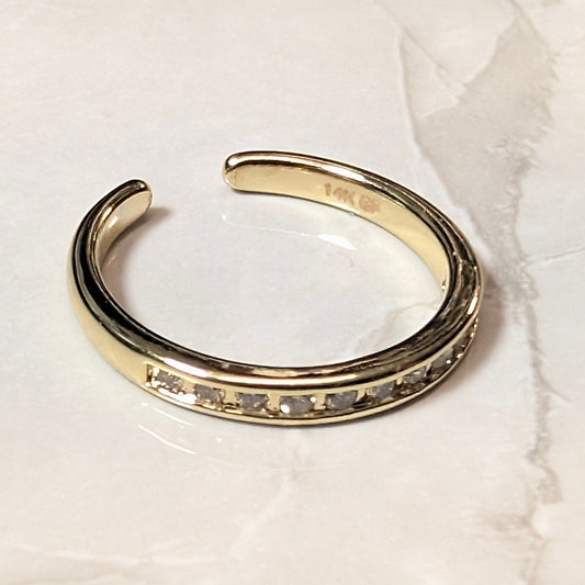 New 14K GF Gold Filled Cubic Zirconia CZs Size 3.25 Band Ring Sparkly Finger Toe