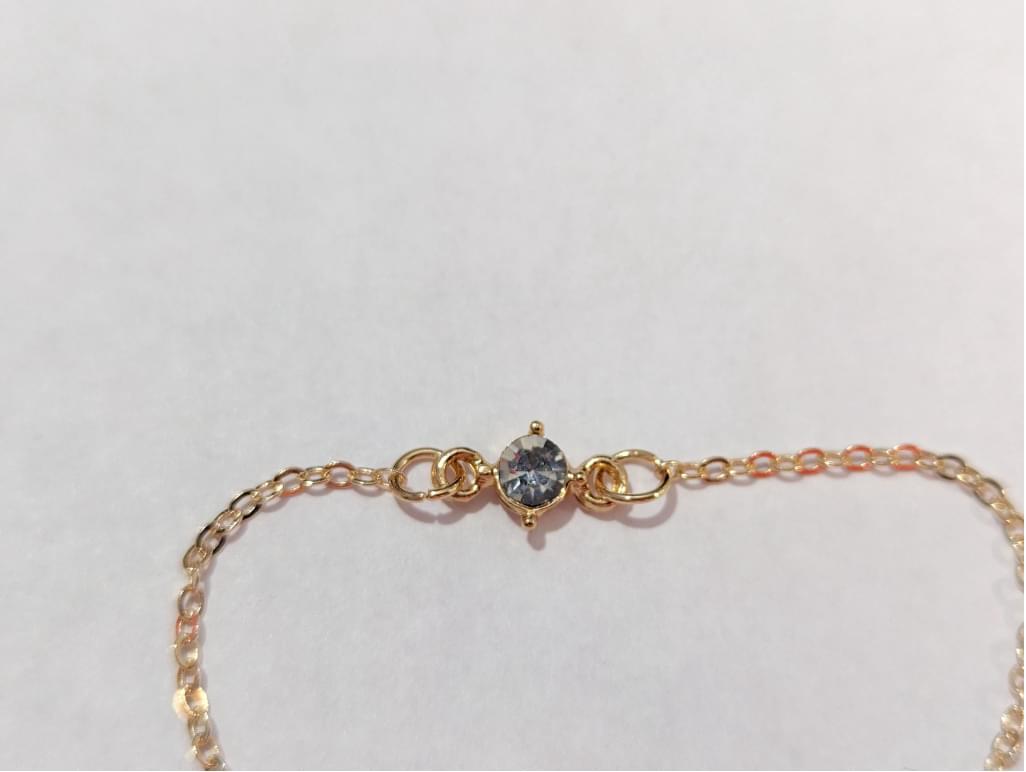 Womens GoldTone Clear Cubic Zirconia Bracelet Anklet Chain Adjustable New 9.5"