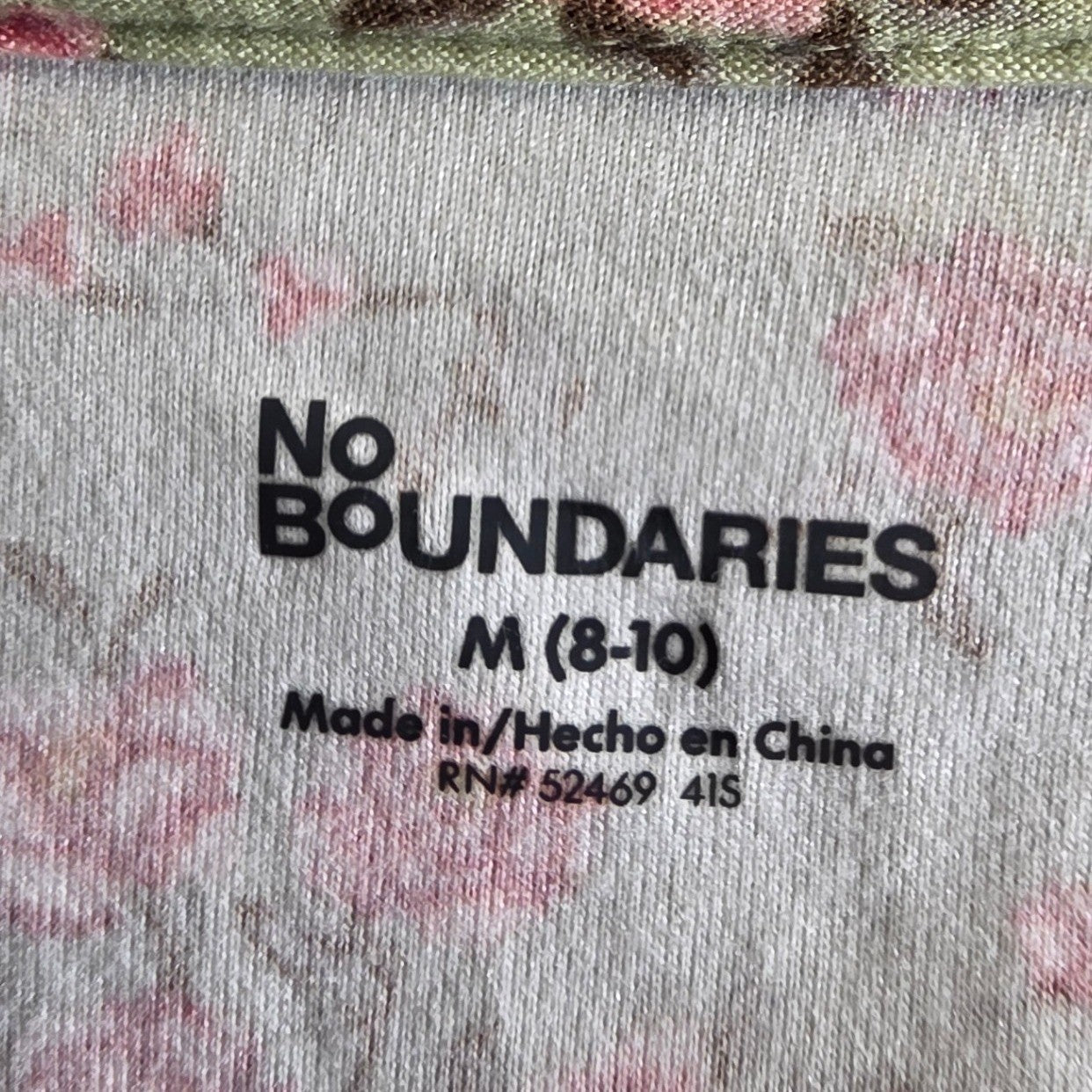 No Boundaries Floral Tiered Faux Wrap Dress Medium M 8 10 Green Pink Peach Soft