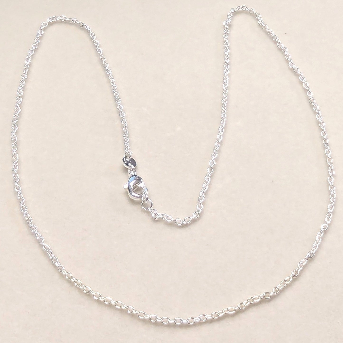 Vintage CW Sterling Silver Rolo Link Chain Necklace 18 Inch Necklace Womens Kids