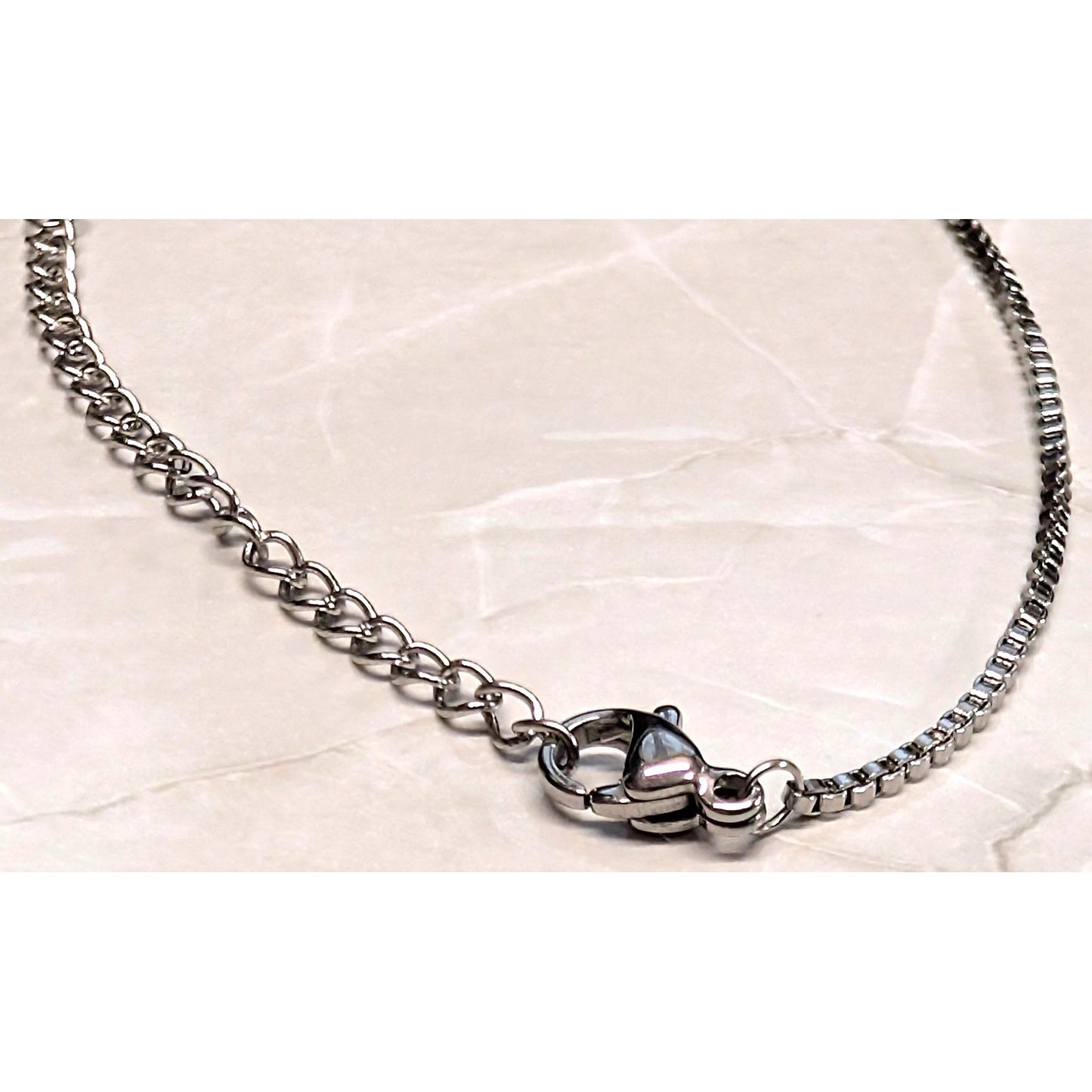 New 20" Box Chain Necklace Silver Tone Minimalist Lobster Claw Adjustable