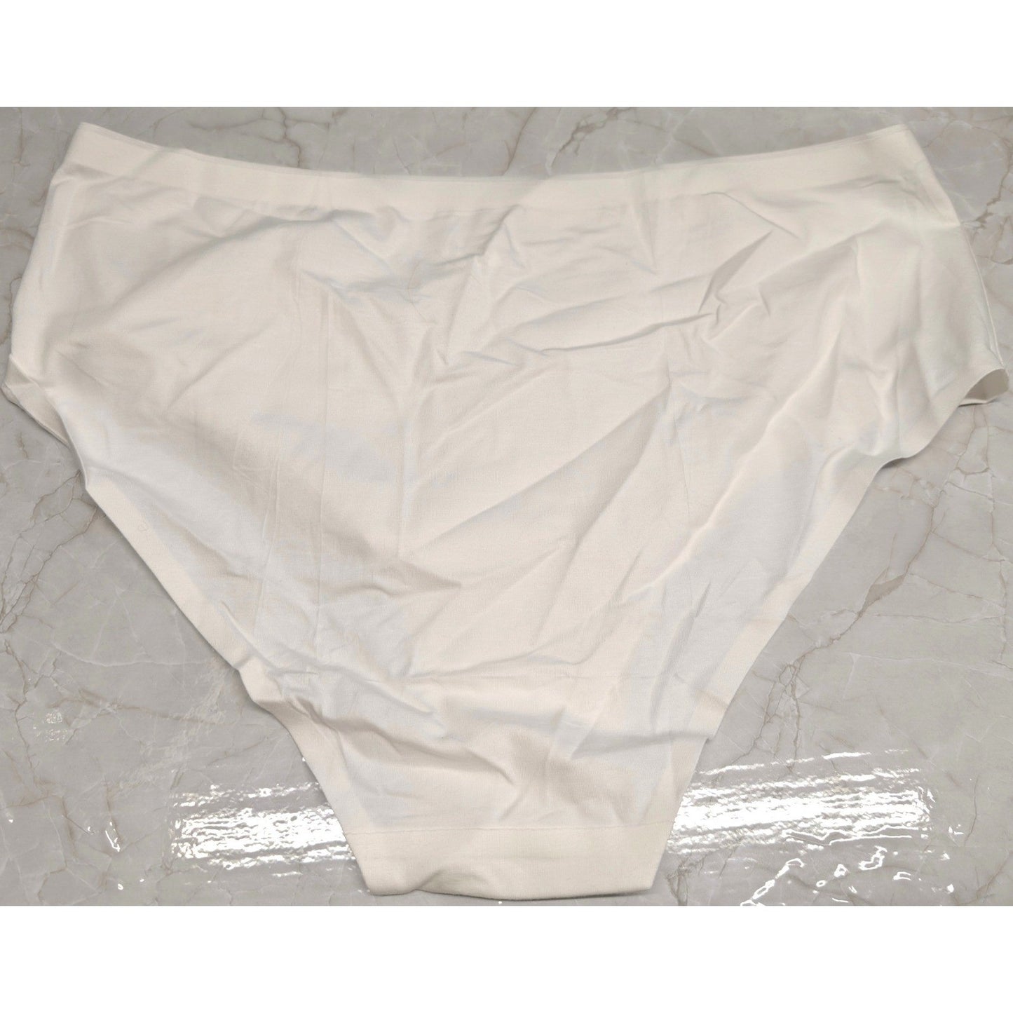 New Cotton Blend Hipster Panties Plus Size XL Off White Seamless Laser Cut Edge