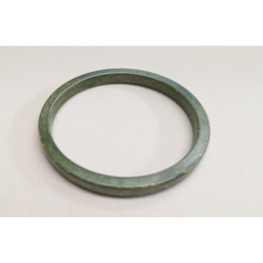 Vintage PLastic Faux Jadeite Bangle Bracelet Green Marble Slim Round Stacking