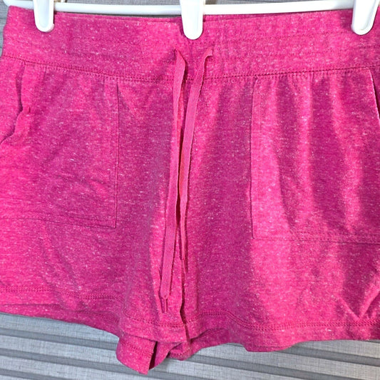 Athletic Works Shorts Womens Medium M 8 10 Pink Heather Drawstring Pockets Soft