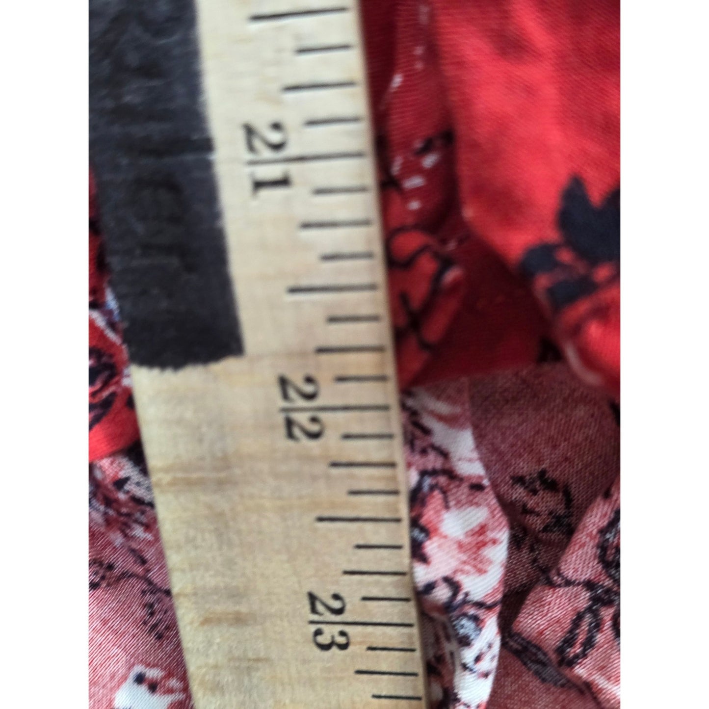 Faded Glory Floral Peasant Top Plus Size XXL 2X XX 20 Red Ruffle Hem Bell Sleeve