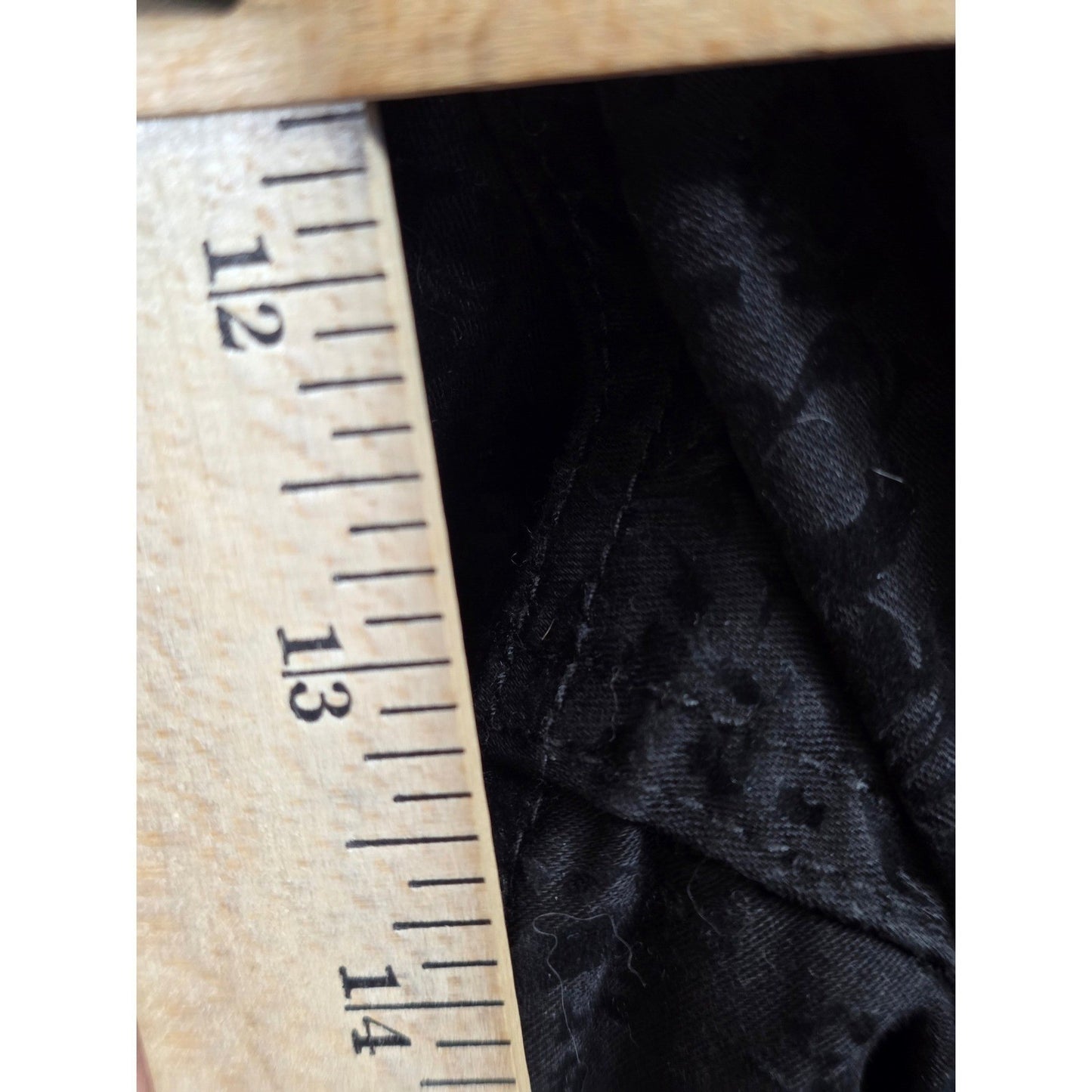 Catherines Pants Plus Size 32 W P Petite 32WP Black Velvet Flocked Damask Pocket