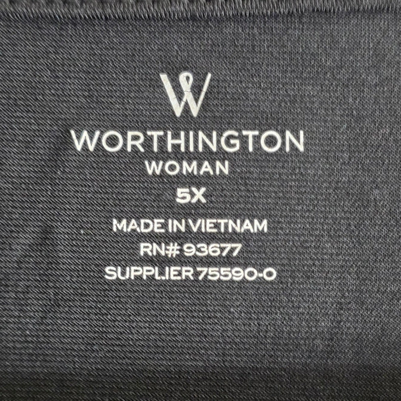 Worthington Woman Blouse Plus Size 5X Black Pleated Scoop Neck Short Sleeve