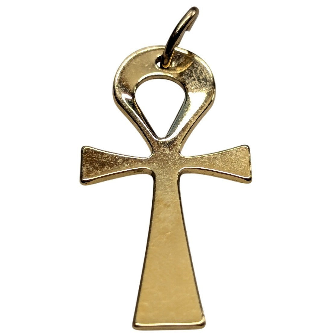 New Ankh Cross Pendant Large Charm Gold Tone Egyptian King Tut Life Symbol 1.33"