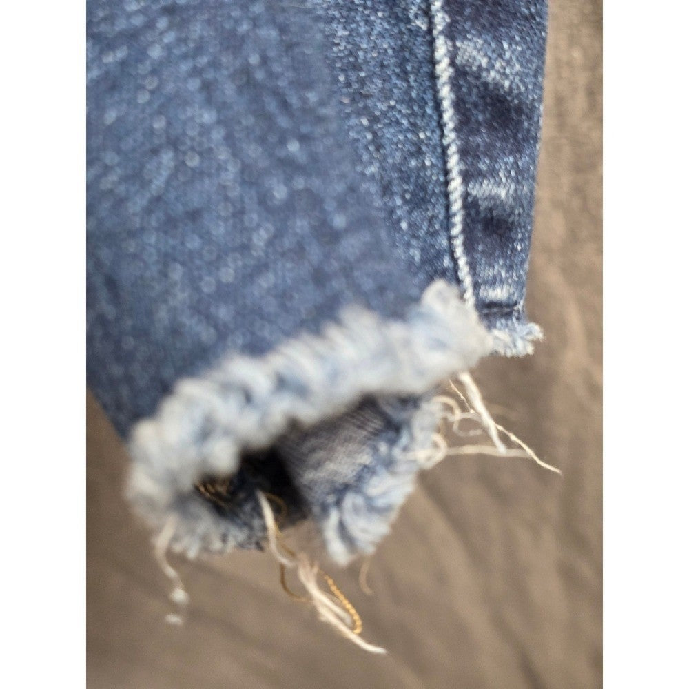 7 Seven For All Mankind The Ankle Skinny Jeans Womens 29 Blue Raw Hem Stretch
