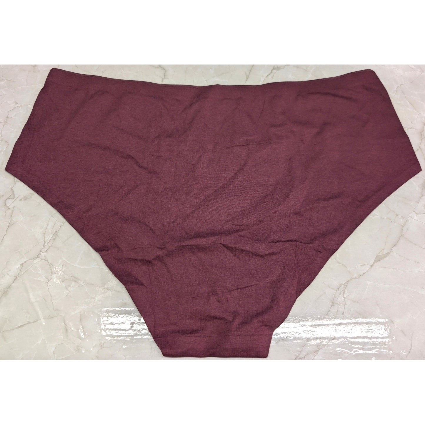 New Cotton Blend Panties Womens PLus Size XL Maroon Seamless Edge Underwear