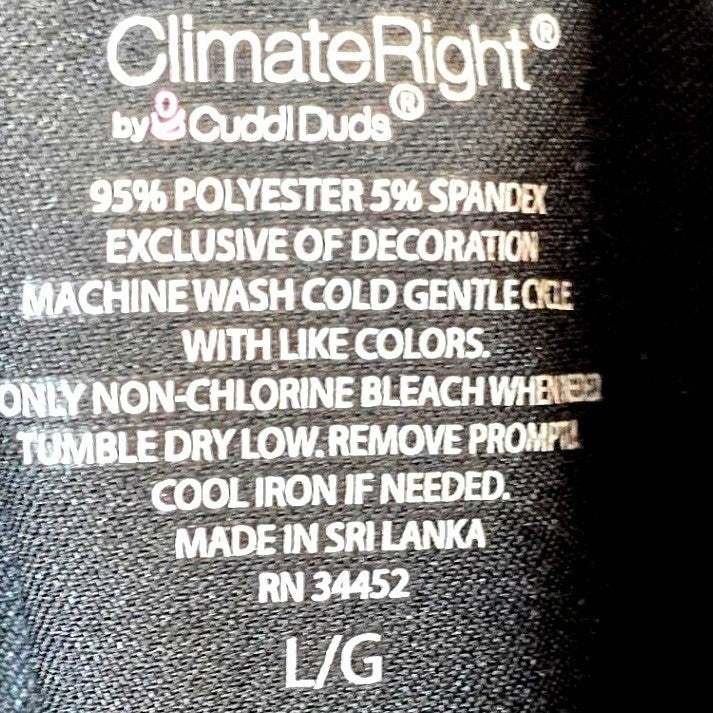 Climate Right Cuddl Duds Jogger Scrub Pants Womens Large Black Pockets Elastic