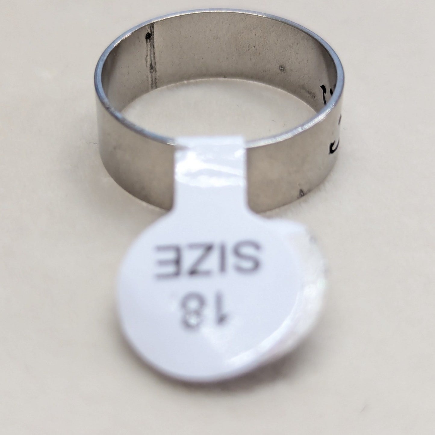 New Anchor Cutout Band Ring Unisex Size 8 Silver Tone Nautical Maritime Beachy