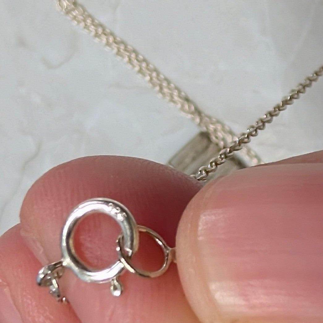 Vtg Real Sterling Silver 925 Stack of Books Pendant 20.75" Necklace Enamel Charm