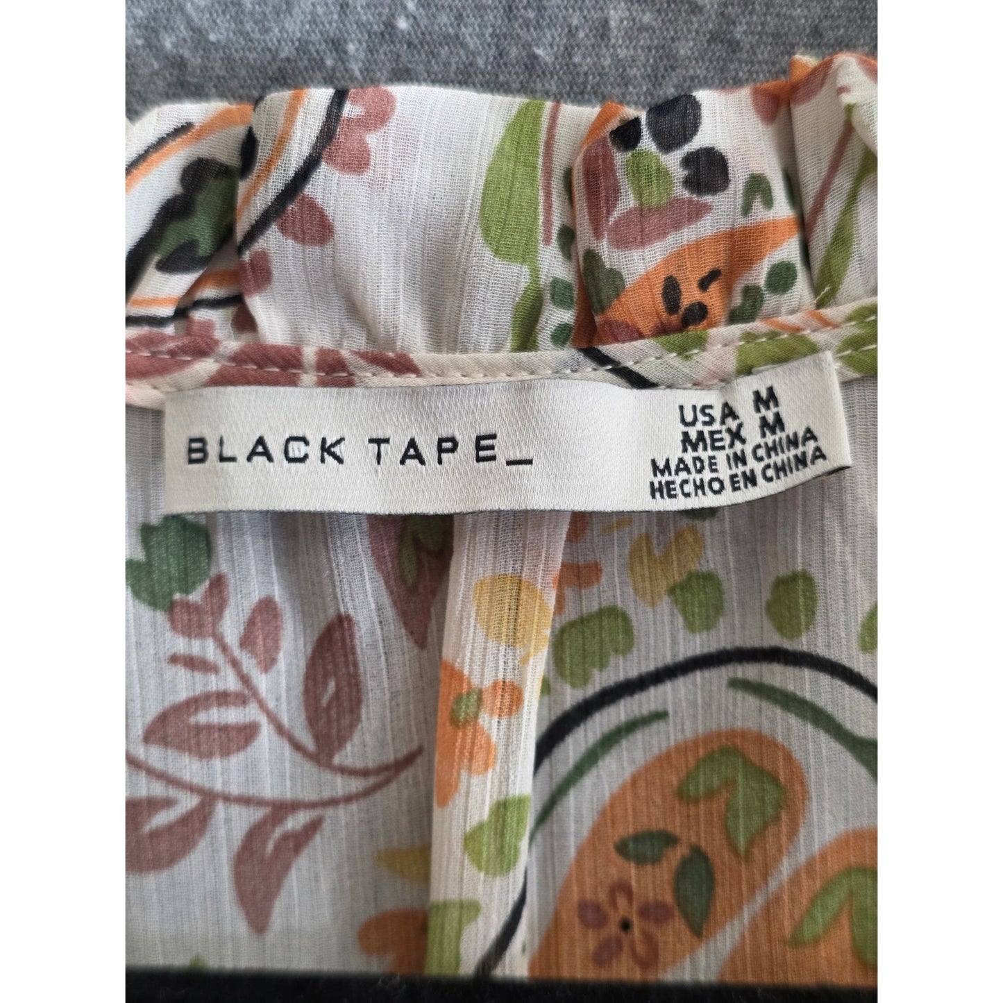 Black Tape  Mini Dress Size Medium Med Paisley Floral Flowy Lightweight Ruffle