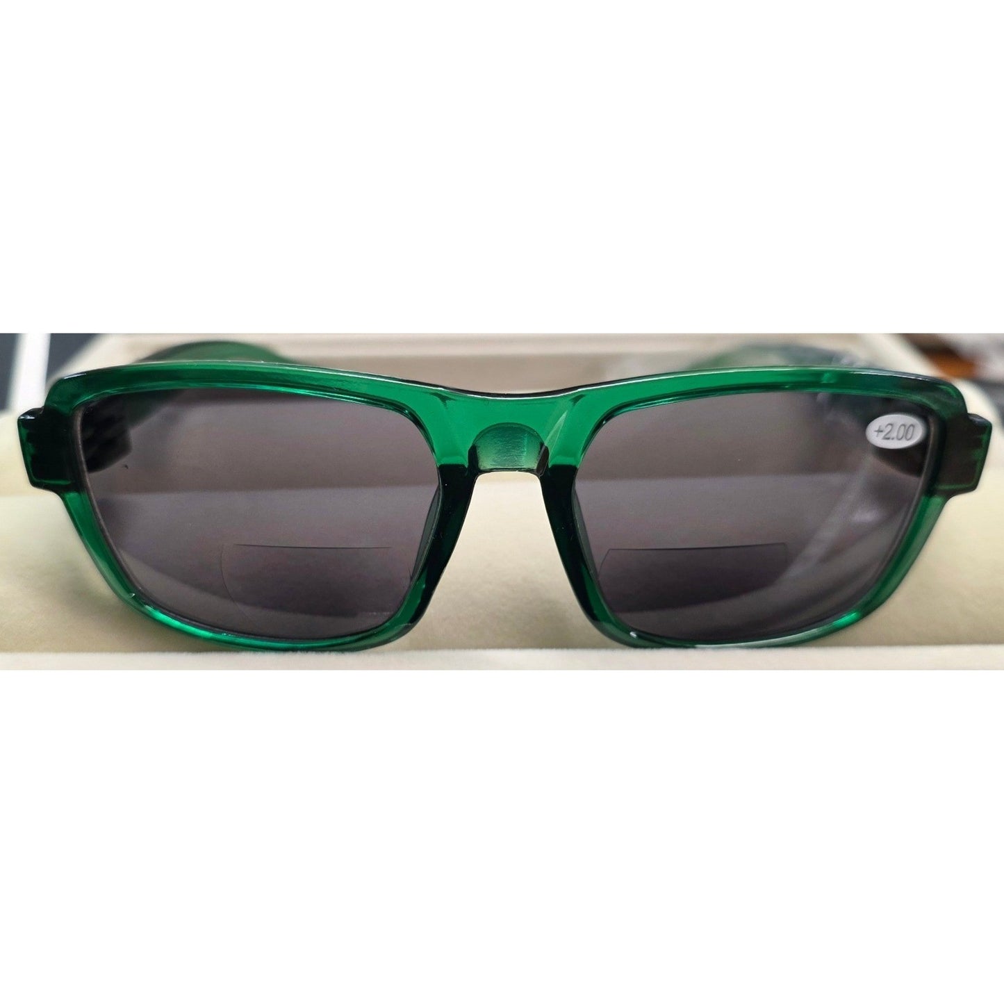 New Bifocal Reading Readers Lenses +2.00 Sun Glasses UV400 Sunglasses Green