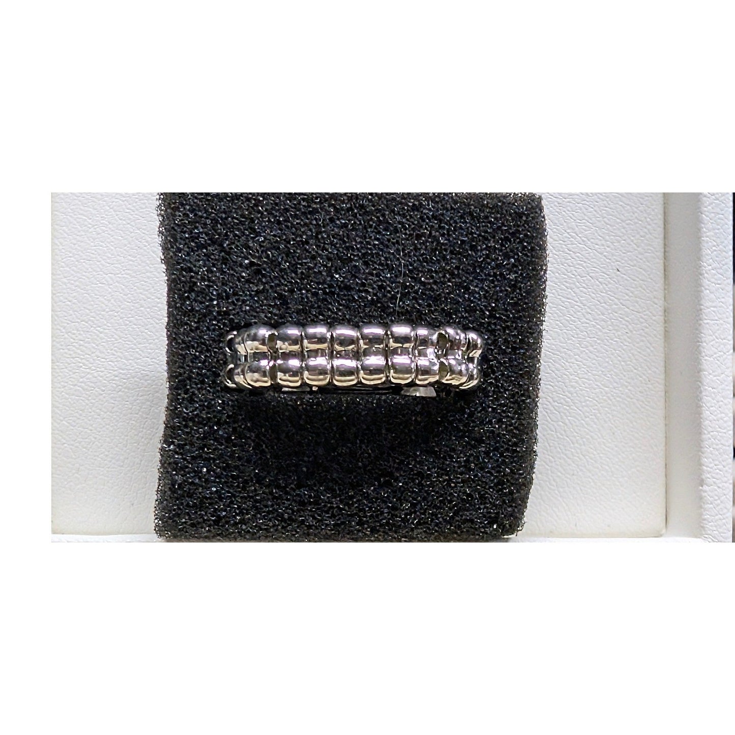 New Purple Emerald Cut Chunky Clear Rhinestone Statement Ring SilverTone Stretch