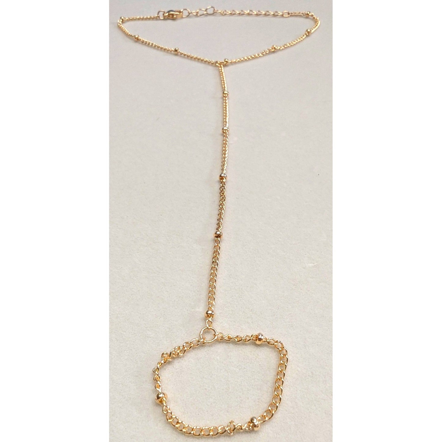 New 14K 14K Gold Plated Satellite Chain Slave Bracelet Hand Harness Dainty Boho